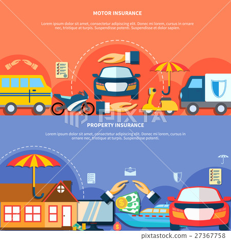 Car And Property Protection Horizontal Banners 27367758