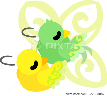 A cute little bird with a mysterious pattern that faces away 27368087