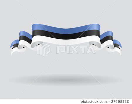 Estonian wavy flag. Vector illustration. 27368388