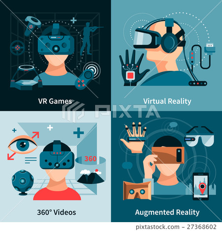 Virtual Reality Flat Concept 27368602
