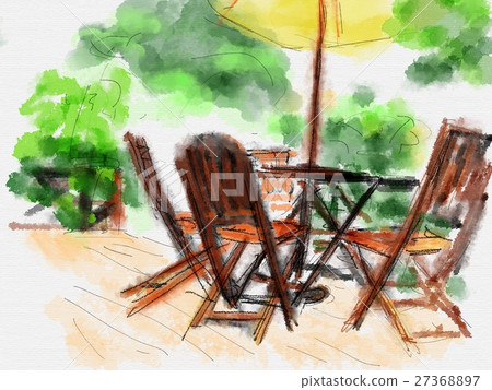 Terrace illustration Terrace illustration 27368897