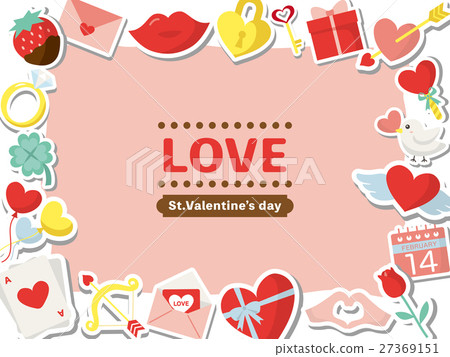 Valentine colorful icon frame material 27369151