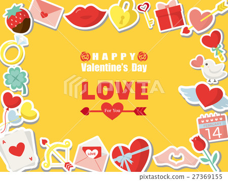 Valentine colorful icon frame material 27369155