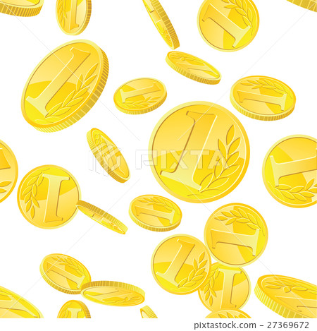 Golden coins seamless pattern 27369672