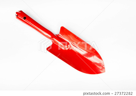 Garden trowel, red color on white background Garden trowel, red color on white background 27372282