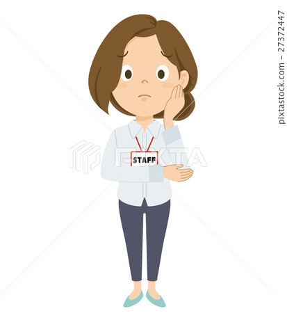 Staff female whole-body illustration 27372447