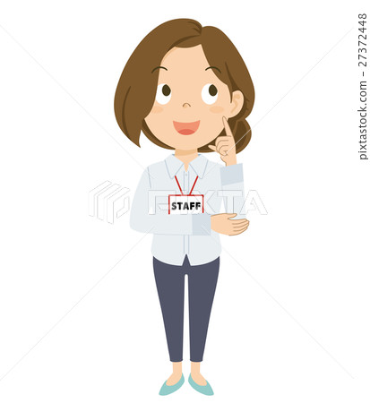 Staff female whole-body illustration 27372448
