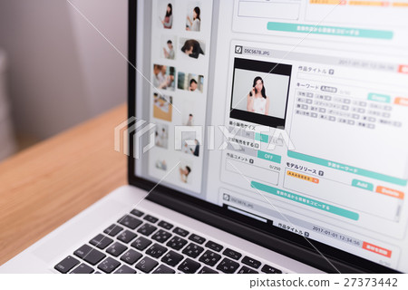 Fictional stock photo management screen Fictional stock photo management screen 27373442