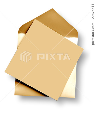 Golden card and envelope. Golden card and envelope. 27373511