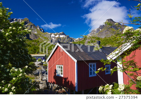 Fishing huts in Nusfjord 27375394