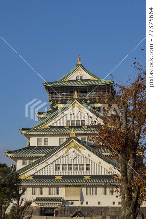 著名的大阪城堡日落時間的美景 27375664