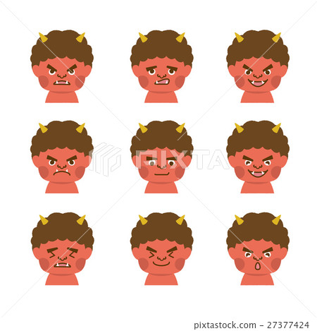 Various facial expressions in red Various facial expressions in red 27377424