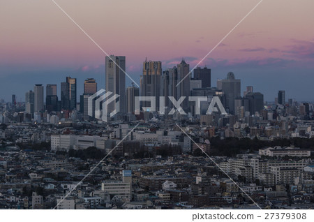 Shinjuku sub-central city sunset view 27379308