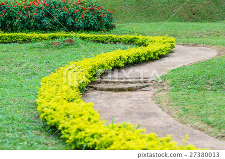 The arched walkway in the garden beautiful green. 27380013