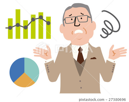 Graph with men of elderly suit 27380696
