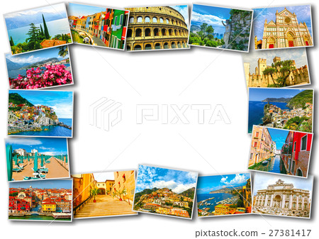 Collage from photos of Italy on white background Collage from photos of Italy on white background 27381417
