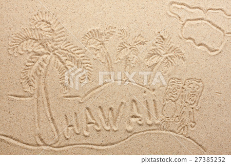 Hawaii handwritten from  sand 27385252