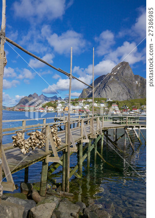 Wooden pier in fjord 27386985