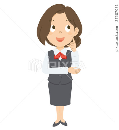 Women OL red whole body illustration 27387081