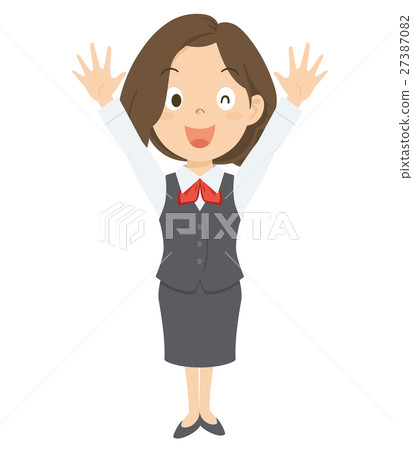 Women OL red whole body illustration 27387082