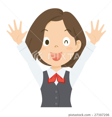 Female OL red upper body illustration 27387206