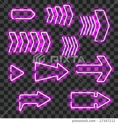 Set of glowing blue purple arrows 27387212