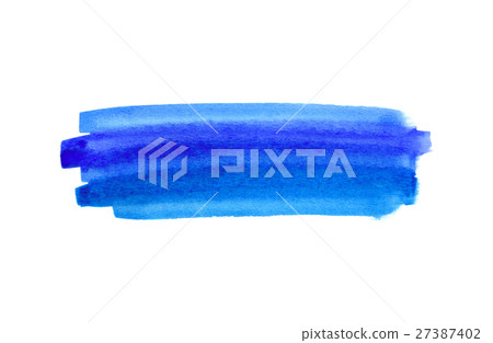 Bright blue watercolor blot on white background Bright blue watercolor blot on white background 27387402