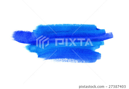 Bright blue watercolor blot on white background 27387403