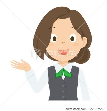 Woman OL Green upper body illustration Woman OL Green upper body illustration 27387559