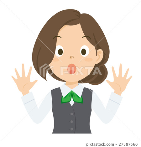 Woman OL Green upper body illustration 27387560