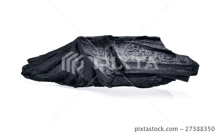 Natural wood charcoal isolated on white background 27388350