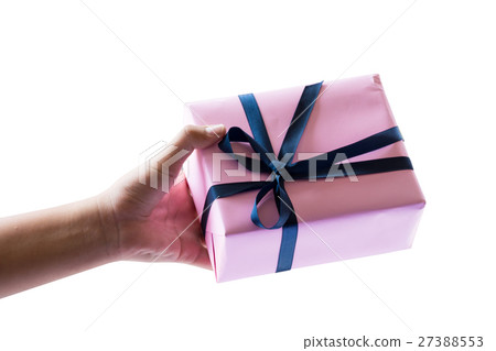 gift in the hand on white isolate background gift in the hand on white isolate background 27388553