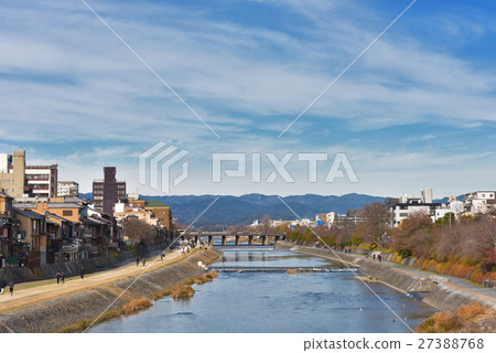 From the Shijo Ohashi bridge in the winter to the Sanjo Ohashi area (Kyoto, Japan) From the Shijo Ohashi bridge in the winter to the Sanjo Ohashi area (Kyoto, Japan) 27388768