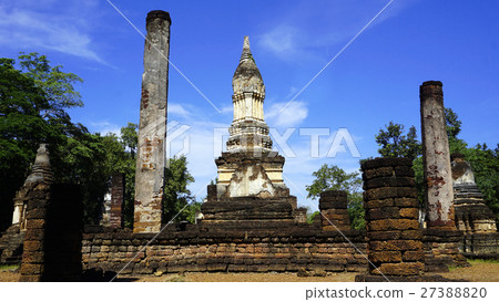 wat chedi seven rows temple pagoda ruins landscape wat chedi seven rows temple pagoda ruins landscape 27388820