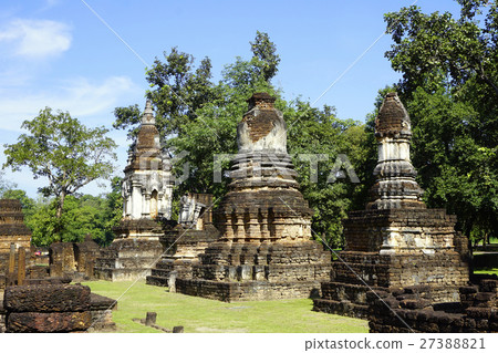 Historical Pagoda Wat chedi seven rows temple 27388821
