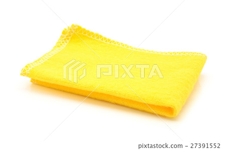 yellow cloth for cleaning on white 27391552