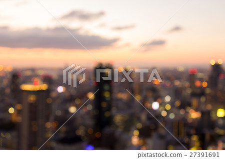 Abstract blurred bokeh lights, Osaka city Abstract blurred bokeh lights, Osaka city 27391691