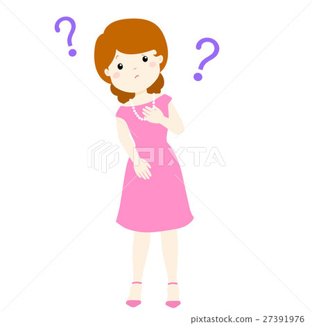 Woman wondering cartoon character vector 27391976