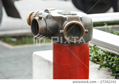 Red metallic fire hydrant or Fire Department Conne Red metallic fire hydrant or Fire Department Conne 27392242