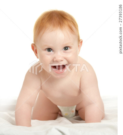Adorable baby boy in pampers 27393186