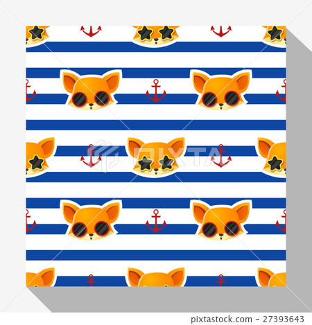 Animal seamless pattern collection with fox 2 27393643