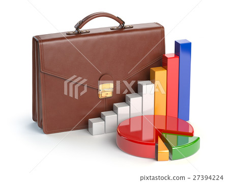 Stock market portfolio concept. Briefcase graph Stock market portfolio concept. Briefcase graph 27394224
