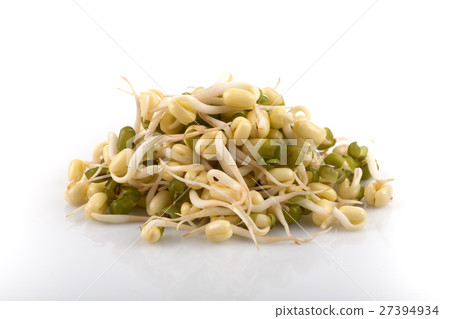 Pea seeds with sprouts close up 27394934