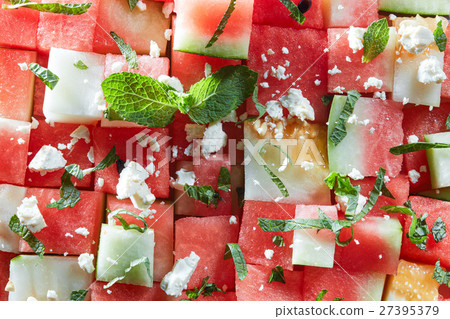 watermelon slices with cottage cheese watermelon slices with cottage cheese 27395379