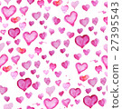 Watercolour heart pattern on white background 27395543