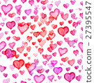 Watercolour heart pattern on white background 27395547