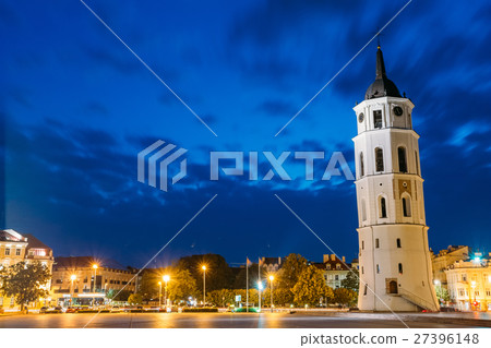 Vilnius, Lithuania. Night Or Evening View Of Bell 27396148
