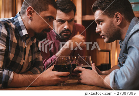 Handsome attractive men exchanging their secrets 27397399