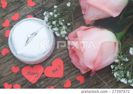 Marriage proposal ring with hearts and roses Marriage proposal ring with hearts and roses 27397872