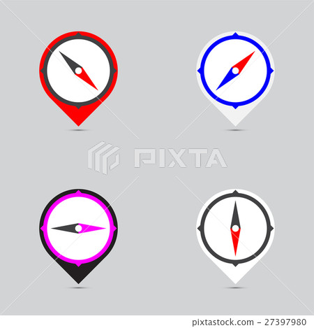 Compasses flat icons set. Compasses flat icons set. 27397980